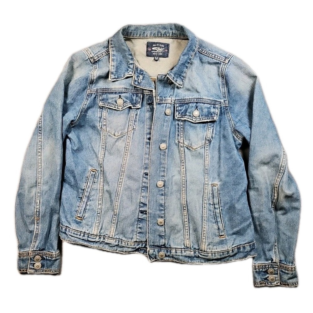 Silver Jeans‎ Sinclair Jacket Womens Medium Blue Denim 100% Cotton Vintage